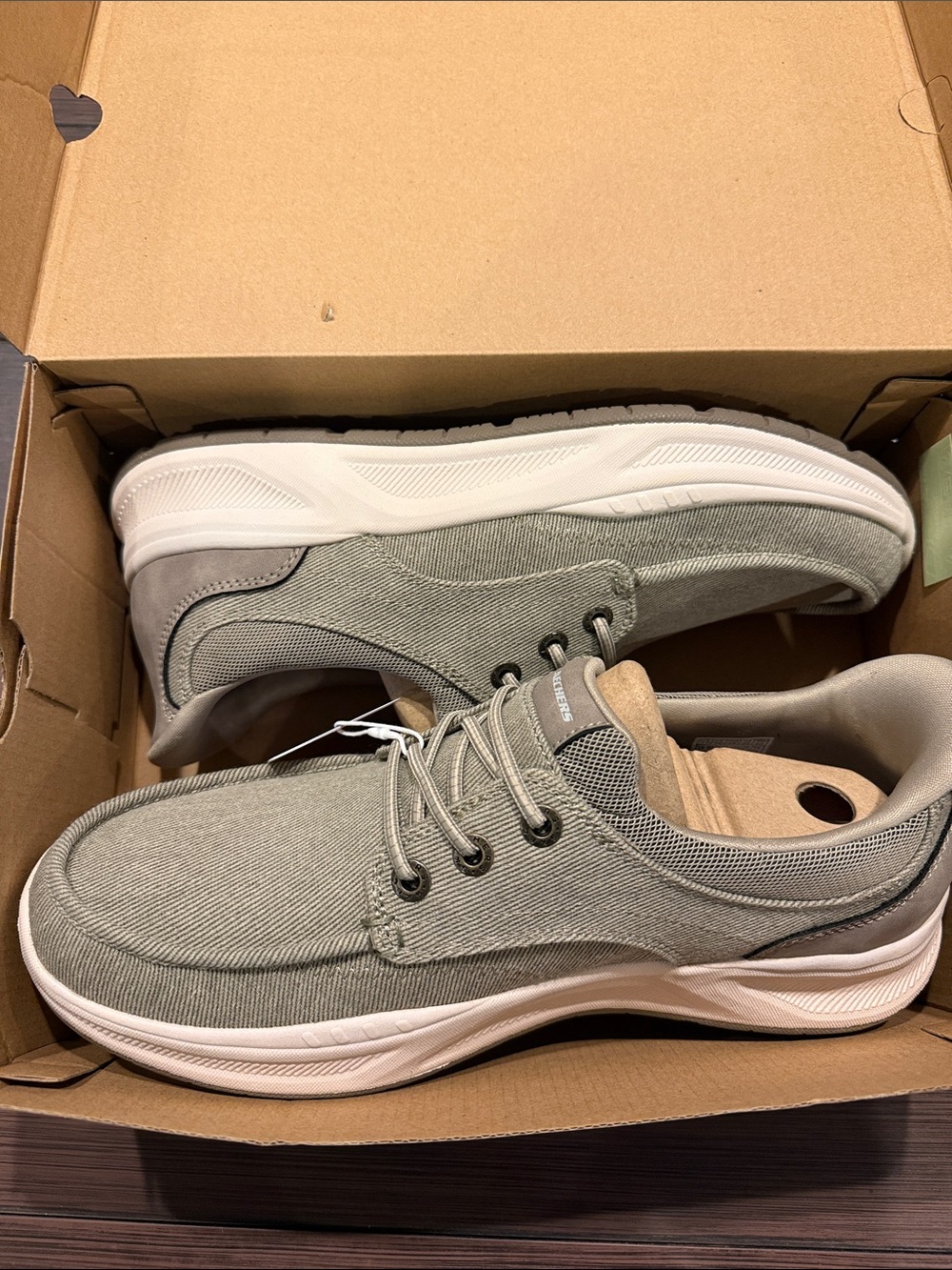 Casual Men's Canvas Lace-Up Sneakers in Light taupe color size 11